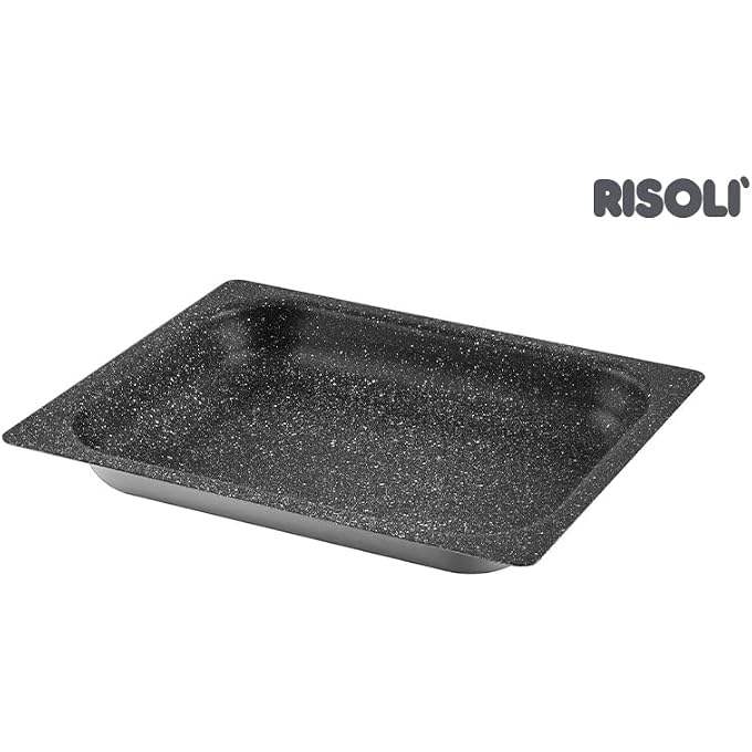 ريسولي صينية خبز بقاعدة من الفولاذ المقاوم للصدأ Op120M3520G أواني الخبز Gastronorm23 35X32Xh2 HS حافة مسطحة من الألمنيوم 3003 H0 حجر صلب غير لاصق صنع في إيطاليا - Image 2