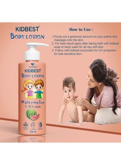 Kidbest Body Lotion For Kids | Anti-Bacterial | Normal Skin, Sensitive Skin & Dry Skin | Tear, Paraben, Sls Free | Watermelon Flavor | 500Ml - pzsku/Z65BC23FBAF4E78B0E11DZ/45/_/1735817013/3addaf3b-32aa-4a0f-810d-469147fc2631