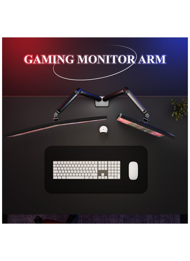 ETHU ETHU Dual Monitor Arm, Adjustable Gas Spring Monitor Stang Support 13-32 Inch and 9kg Screen, Full Motion Computer Monitors Mount, LED/LCD Display Arm, VESA Pattern 75x75/100x100 Dual Arm Black  - Image 5
