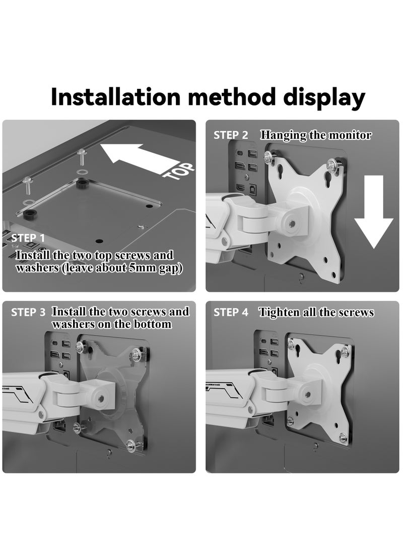 ETHU - ETHU Dual Monitor Arm, Adjustable Gas Spring Monitor Stang Support 13-32 Inch and 9kg Screen, Full Motion Computer Monitors Mount, LED/LCD Display Arm, VESA Pattern 75x75/100x100 Dual Arm Black - Image 1