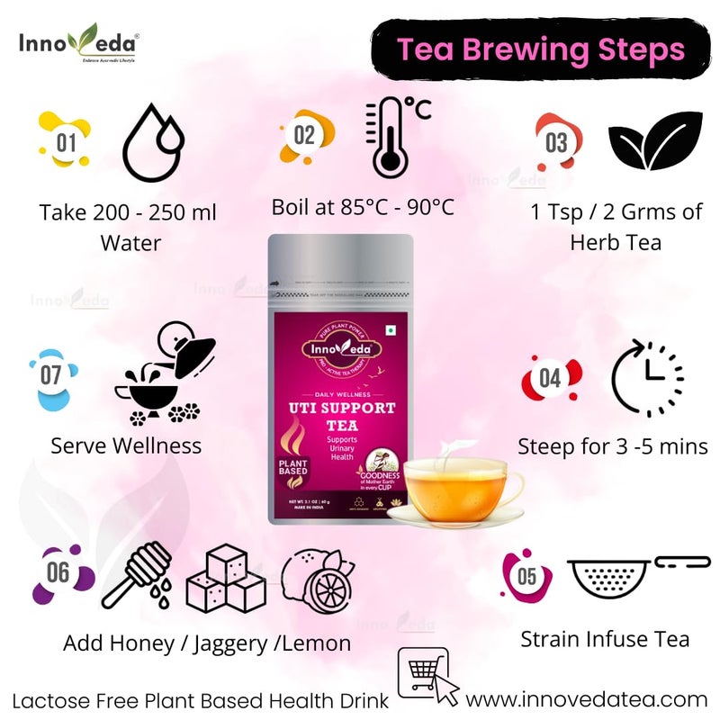 INNOVEDA UTI Tea (1 Month Pack, 30 Tea Cups - Helps with Urinary Tract Infections - Image 4