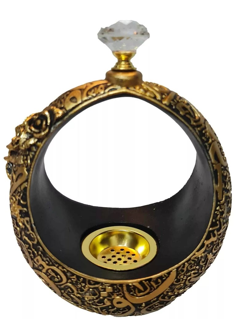 Burner Ceramic Incense Burner Mabkhara – Stylish Black & Gold Design - Image 2