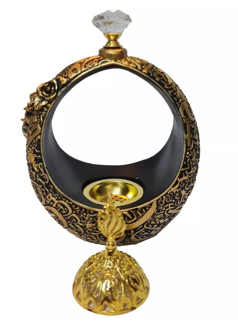 Burner Ceramic Incense Burner Mabkhara – Stylish Black & Gold Design - Image 3