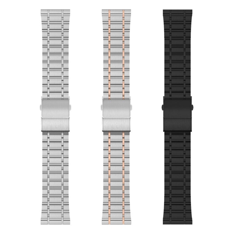 Beauenty 22Mm Universal Dual Press Buckle Five-Bead Stainless Steel Watch Band(Silver) - Image 5