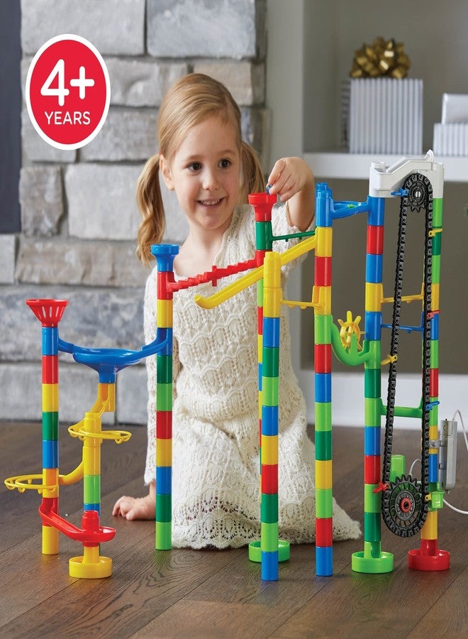 MindWare Marble Run 110 Piece Building Set with 82 Track Pieces, 15 Marbles and Motorized Elevator - Image 4