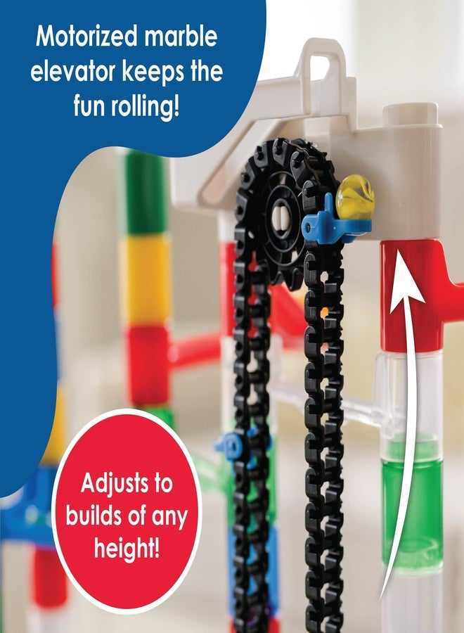 MindWare Marble Run 110 Piece Building Set with 82 Track Pieces, 15 Marbles and Motorized Elevator - Image 5