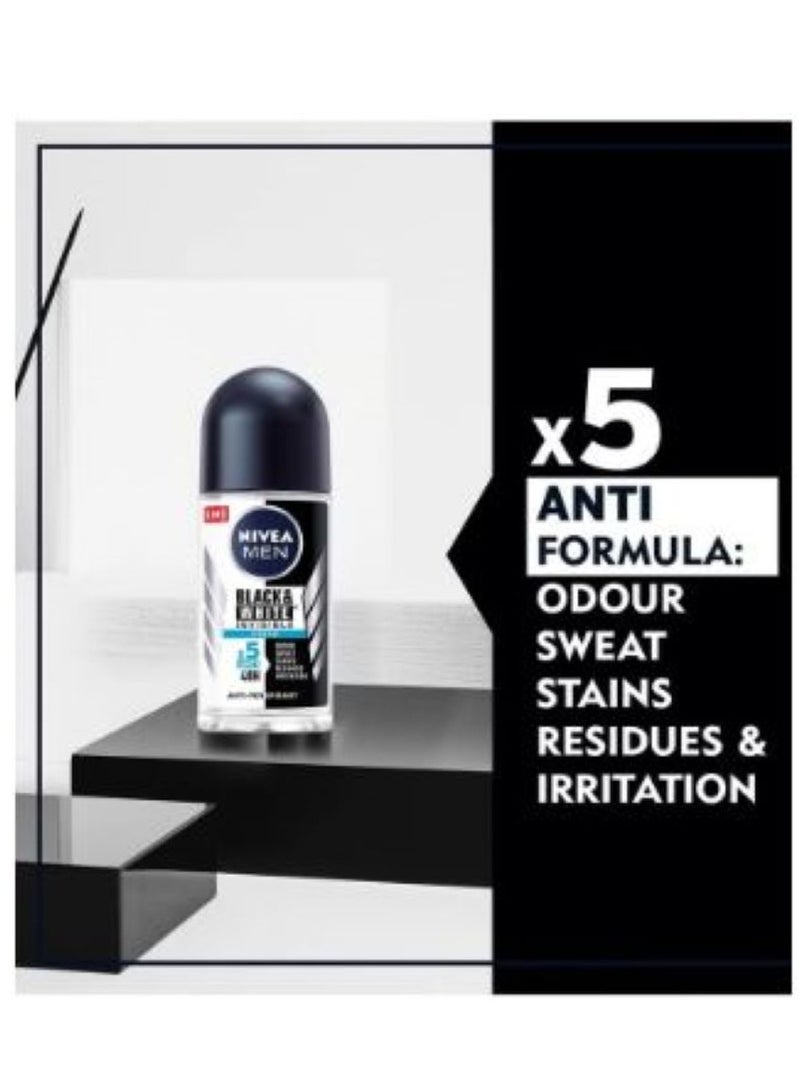 نيفيا مزيل عرق رول رجالى بلاك اند وايت بدون بقع منعش 50مل - Image 2