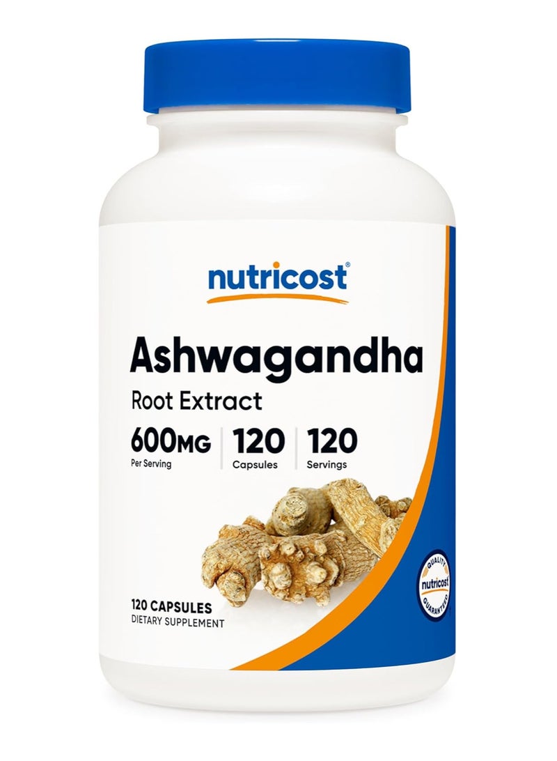 Nutricost Ashwagandha Herbal Supplement 600mg 120 Capsules 