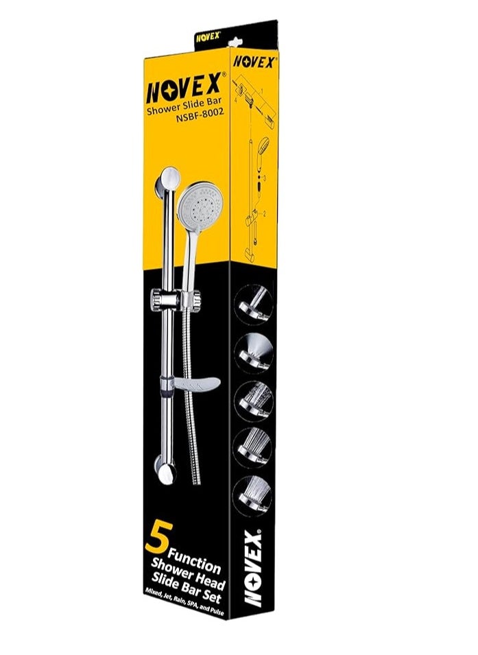 NOVEX Sliding Bar Shower Kit with 3 Flow Message Set  - Image 1