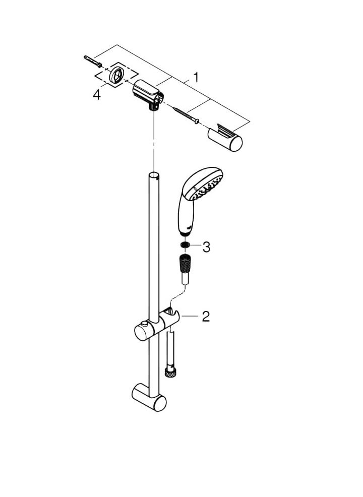 NOVEX Sliding Bar Shower Kit with 3 Flow Message Set  - Image 5