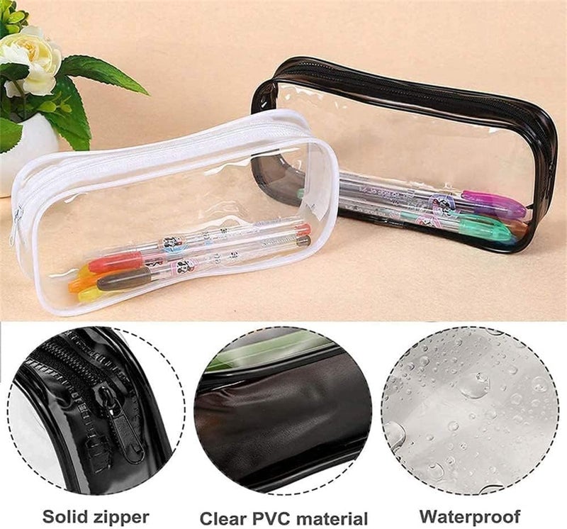 4 PCS Clear Pencil Bag Set - Versatile Zipper Pouch for Stationery and Cosmetics - Image 4