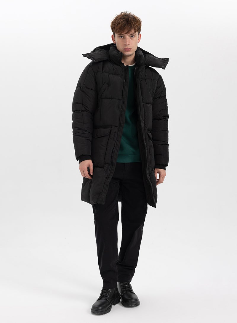 DeFacto Water-Repellent Hooded Parka Jacket  - Image 4