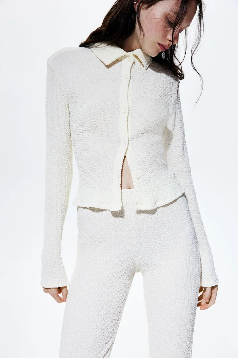 H&M Flared textured trousers