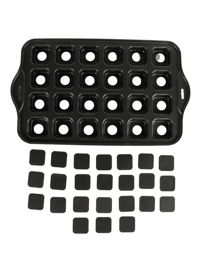 NIBEMINENT Square Shape Cake Mould Tray Black - Image 3