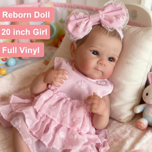OtardDolls دمى أوتارد ريبورن للأطفال 20 بوصة دمى حديثي الولادة جسم كامل من الفينيل الناعم دمى واقعية حقيقية مجموعة طقم للأطفال - Image 5