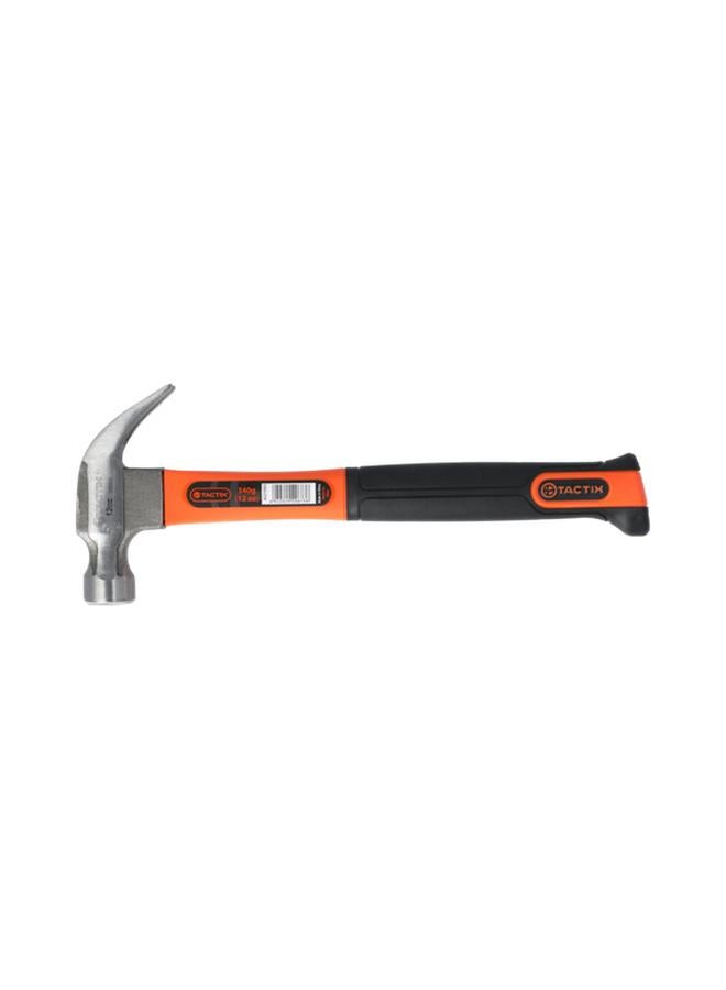 Tactix Carbon Steel Claw Hammer with Non-Slip Fiberglass Handle Orange and Black 12oz - Image 3