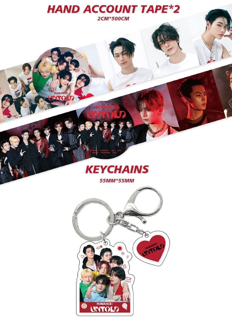 EHOME ENHYPEN New Album ROMANCE : UNTOLD Gift Box Set With Lomo Cards, Acrylic Stand, Hand Account Tape, Lanyard, Stickers, Photo Card  - Image 4
