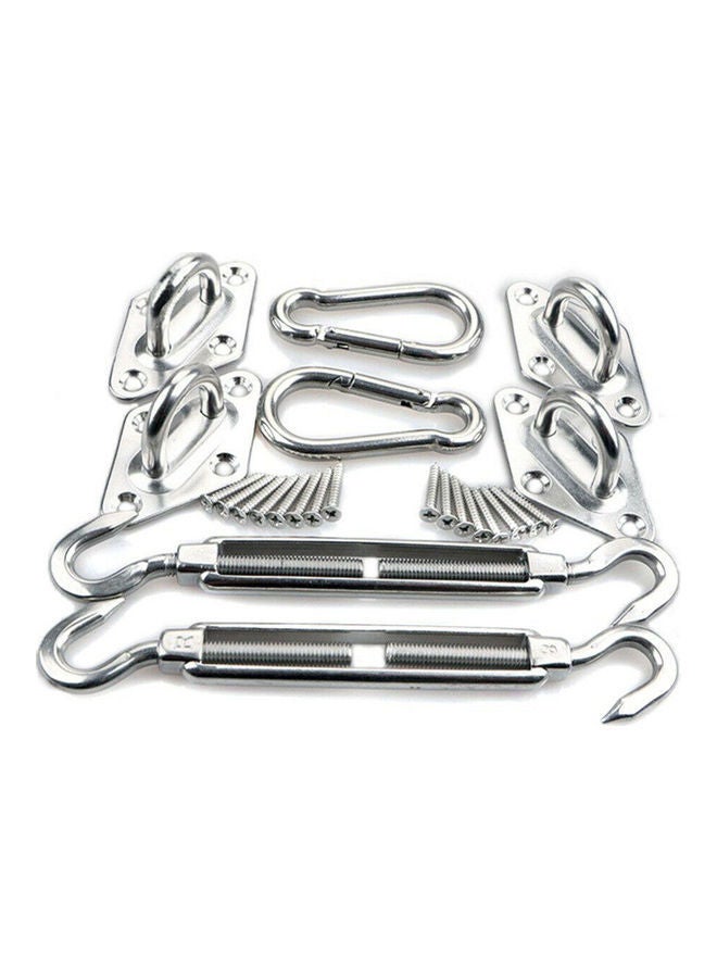 NIBEMINENT 24-Piece Sun Shade Stainless Steel Hardware Installation Kit Silver - Image 1