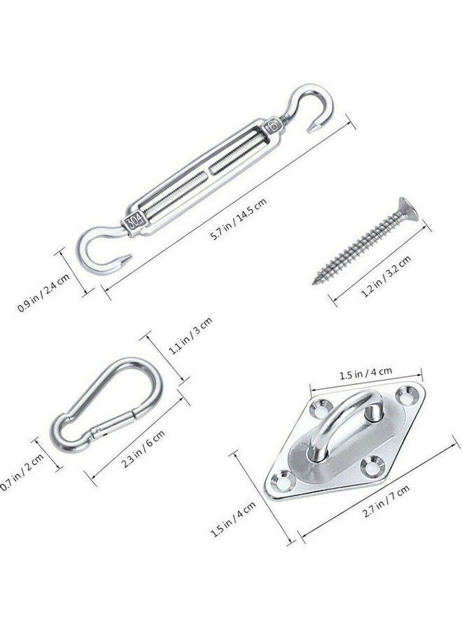 NIBEMINENT 24-Piece Sun Shade Stainless Steel Hardware Installation Kit Silver - Image 4