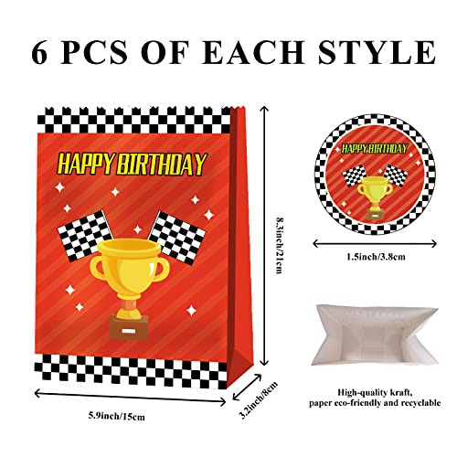 BQK Race Car Gift Bags 24 Pcs Race Car Party Supplies for Boys Race Car Party Favors Cars Theme Birthday Party Decorations Car Goody Bags Racing Birthday Party Supplies - Image 2