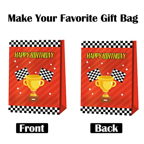 BQK Race Car Gift Bags 24 Pcs Race Car Party Supplies for Boys Race Car Party Favors Cars Theme Birthday Party Decorations Car Goody Bags Racing Birthday Party Supplies - Image 4