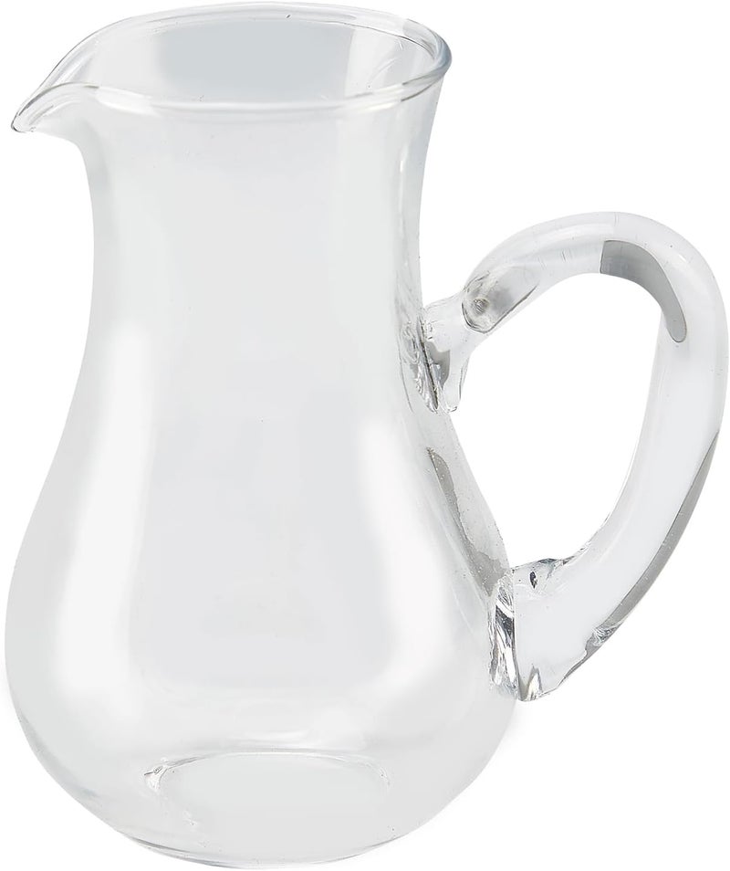 ACKEIVTO Glass Creamer Pitcher, 4 oz Mini Milk Pourer with Handle, Clear (1) - Image 1
