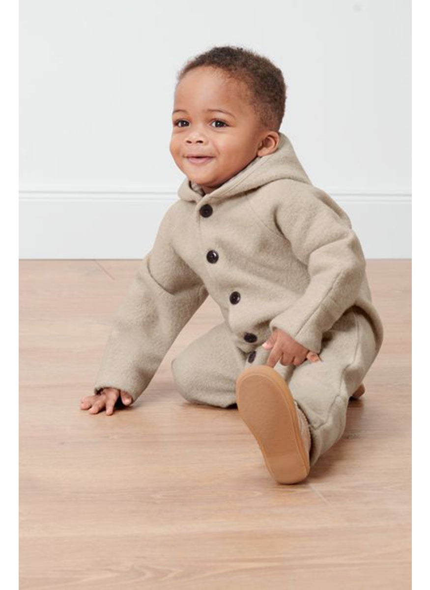 Tchibo Toddlers Boy Plain Long Sleeve Overall, Beige  - Image 1