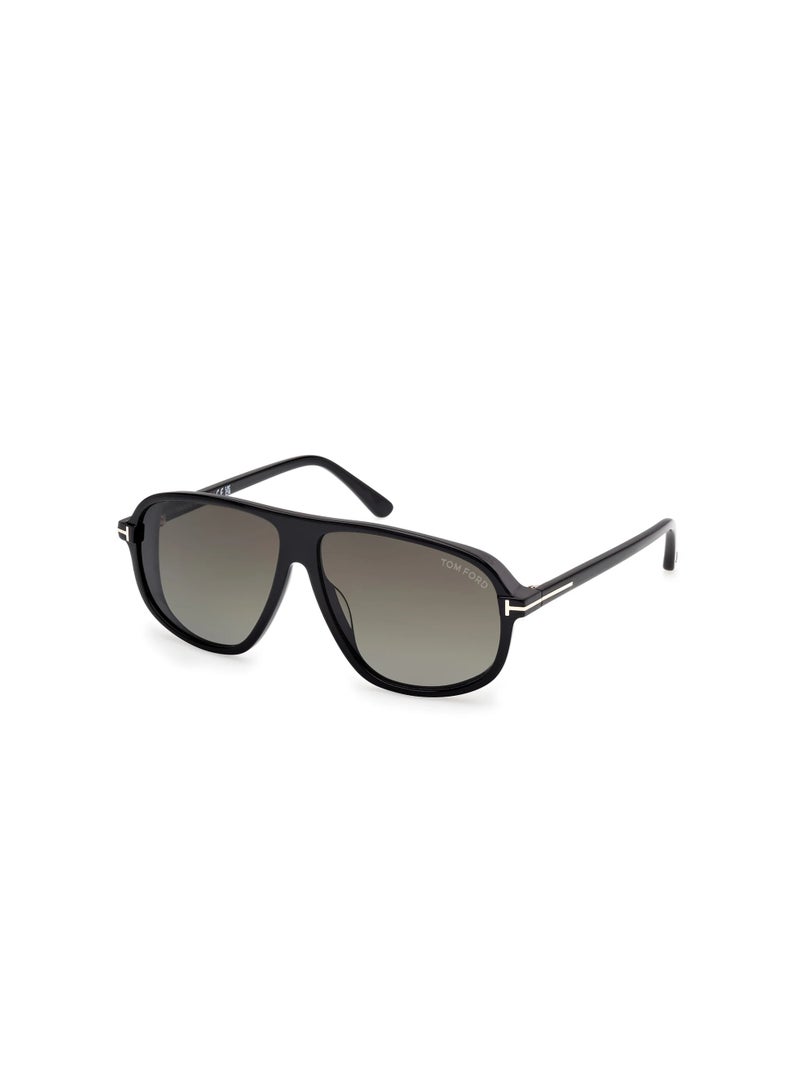 توم فورد نظارات شمسية رجالية من توم فورد، طراز Guillaume FT1208 01B، بإطار كامل، بتصميم طيار. - Image 1