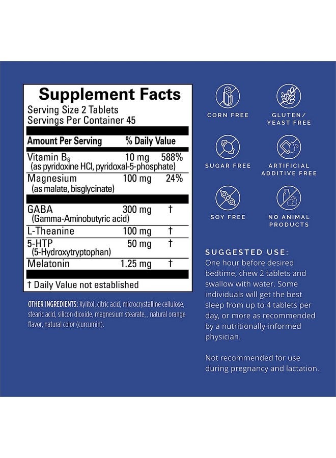 BRAINMD Dr Amen Put Me to Sleep Naturally - 90 Chewable Tablets, Pack of 2 - with Melatonin, L-Theanine, Magnesium, GABA, Vitamin B6 & 5-HTP - Gluten Free - 90 Total Servings - Image 2