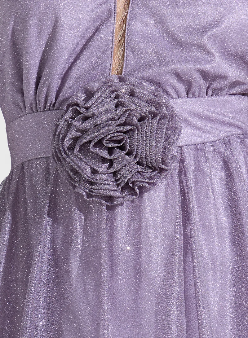Ginger Boutique Floral Halter Gown Dress