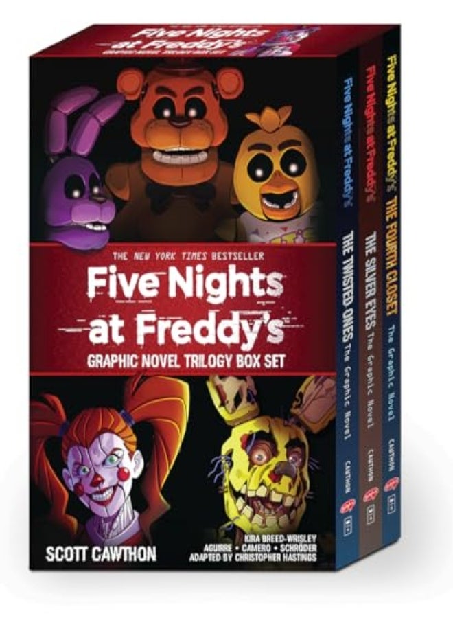 مجموعة ثلاثية الروايات المصورة Five Nights At Freddy's من تأليف Scott Cawthon غلاف ورقي