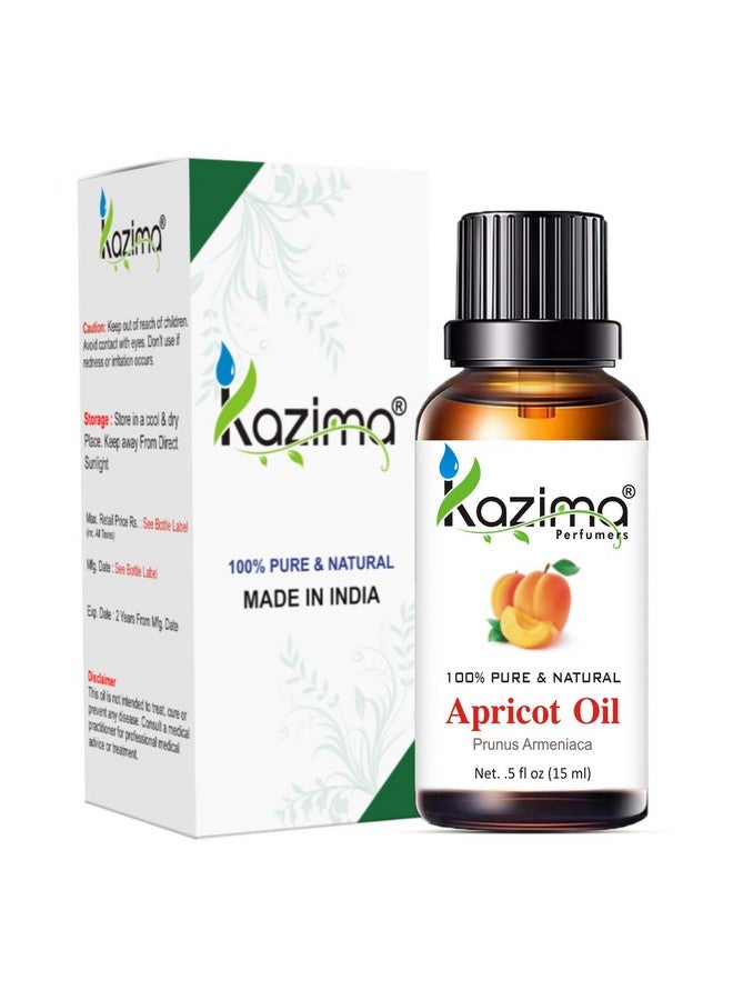 KAZIMA Apricot Cold Pressed Carrier Oil - 100% Pure Natural & Undiluted For Skin Care & Hair Care (15Ml) - Image 1