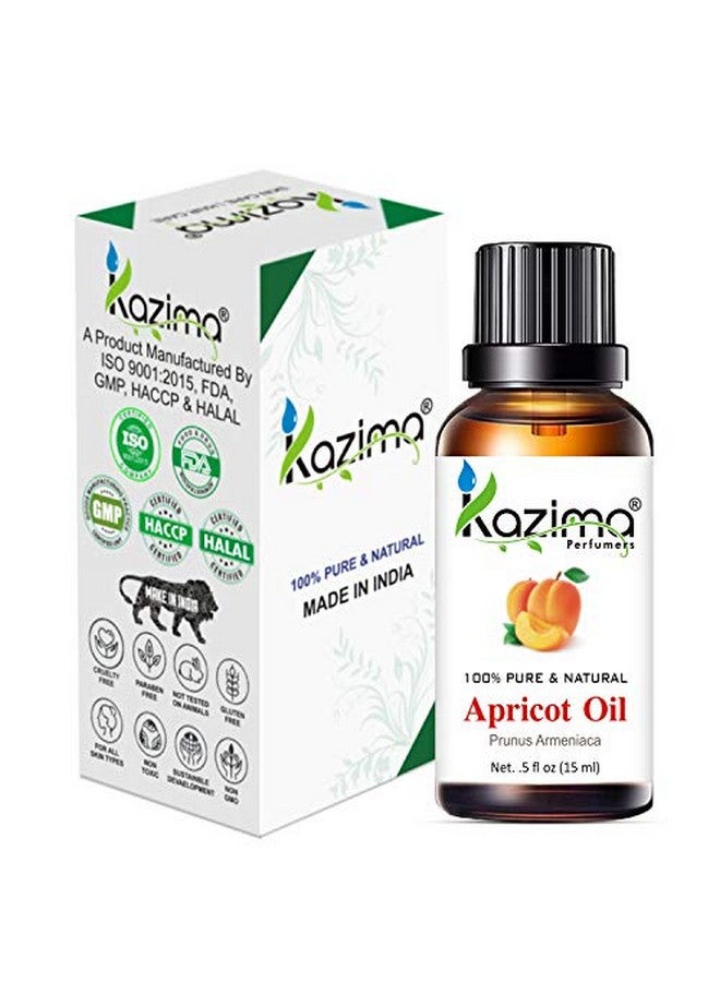 KAZIMA Apricot Cold Pressed Carrier Oil - 100% Pure Natural & Undiluted For Skin Care & Hair Care (15Ml) - Image 2