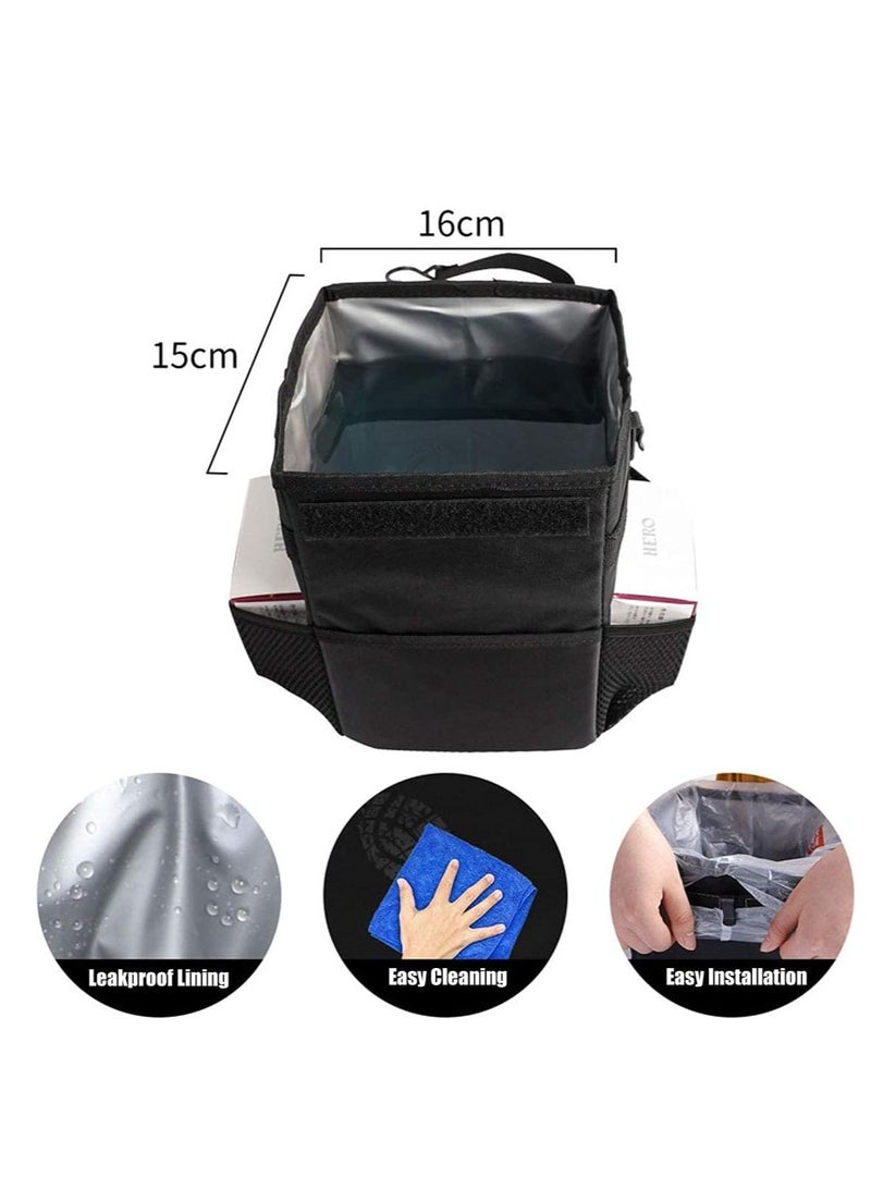 MJZ Car Trash Can with Lid, Foldable Car Trash Bag Automotive Garbage Can, Vehicle Chair Back Waterproof Trash Bin Container for Car with Storage Pockets for Car & SUV & Truck - Image 5