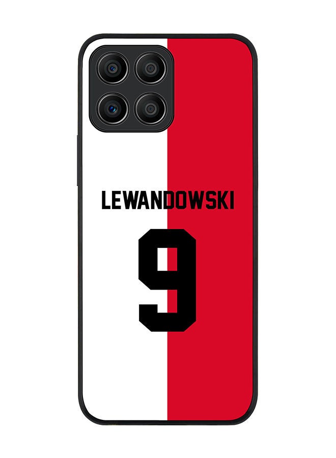 Stylizedd Rugged Black edge case for Honor X8 5G Slim fit Soft Case Flexible Rubber Edges Anti Drop TPU Gel Thin Cover - Football Team - Poland Player Name - Lewandowski - Image 1