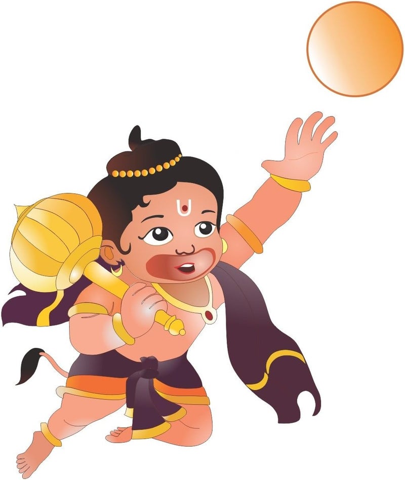 Asmi Collection Vinyl Wall Stickers Baal Hanuman - Image 1