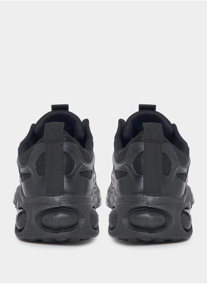 Styli Textured Lace Up Air Cushion Chunky Sole Sneakers  - Image 3