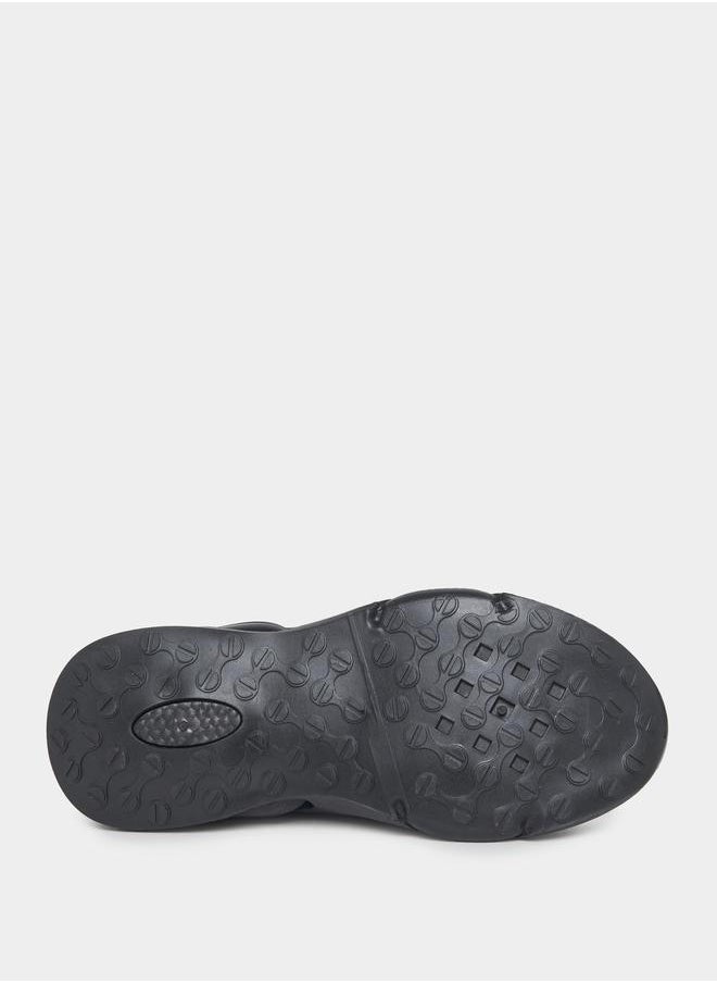 Textured Lace Up Air Cushion Chunky Sole Sneakers