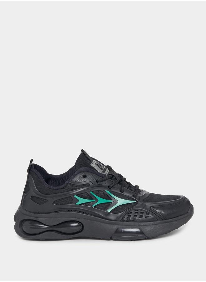 Styli Textured Lace Up Air Cushion Chunky Sole Sneakers  - Image 1