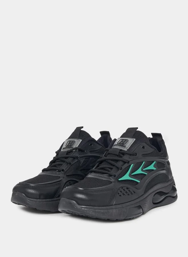 Styli Active Textured Lace Up Air Cushion Chunky Sole Sneakers