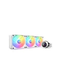 ان زد اكس تي مبرد مائي 60mm AIO Liquid مع شاشة عرض صغيرة ومراوح RGB اللون أبيض - RL-KR360-W1  - Image 1