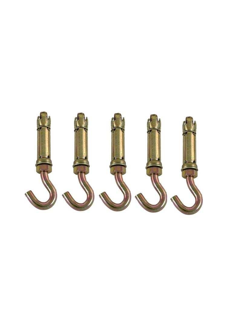 High Strength Metal Sleeve Shield Closed Hook/Eye Hook | Open Hook Anchor Bolt Pack of 5 (OPEN HOOK, 6 MM)  - Image 2