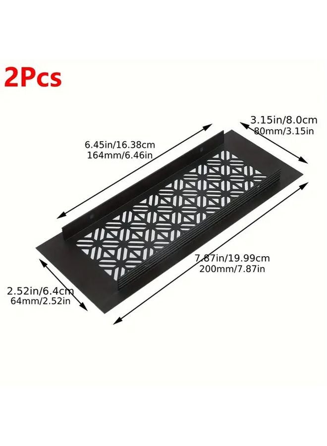 2pcs Black White Geometric Mesh Vent Covers Durable Aluminum Alloy Easy Install - Image 4