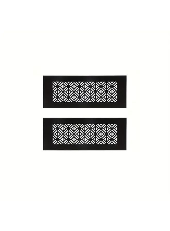 2pcs Black White Geometric Mesh Vent Covers Durable Aluminum Alloy Easy Install - Image 2