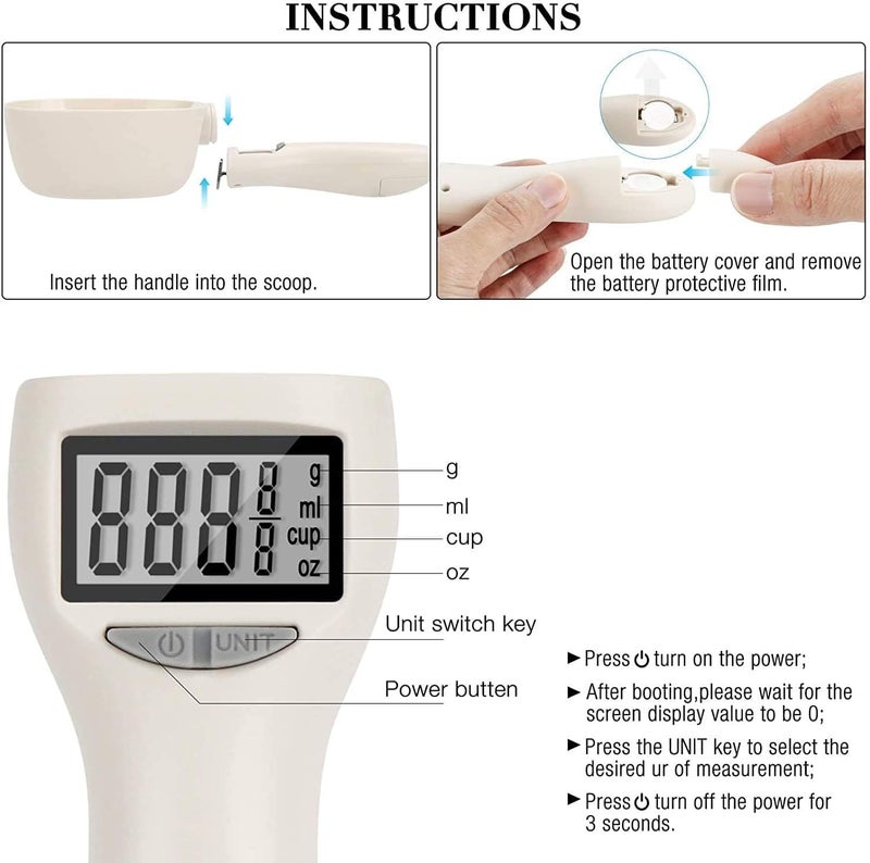 PAUL SONS Measuring Spoon, Measuring Spoons, Measurement Spoon Digital Measuring Spoon Food Dispensing Food Condiments and Dog,Cat Food for Measuring Scoop Scale (Pack of 1PC) - Image 2