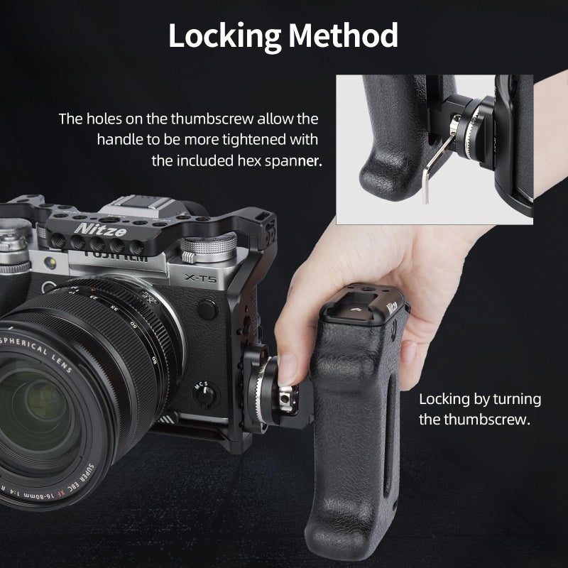 Nitze Rosette Side Handle, Camera Side Handle with Rosette for ARRI Standard, Built-in Cold Shoe and 1/4" Locating Hole, Up/Down and Left/Right Adjustable - PA22-H1 - Image 5