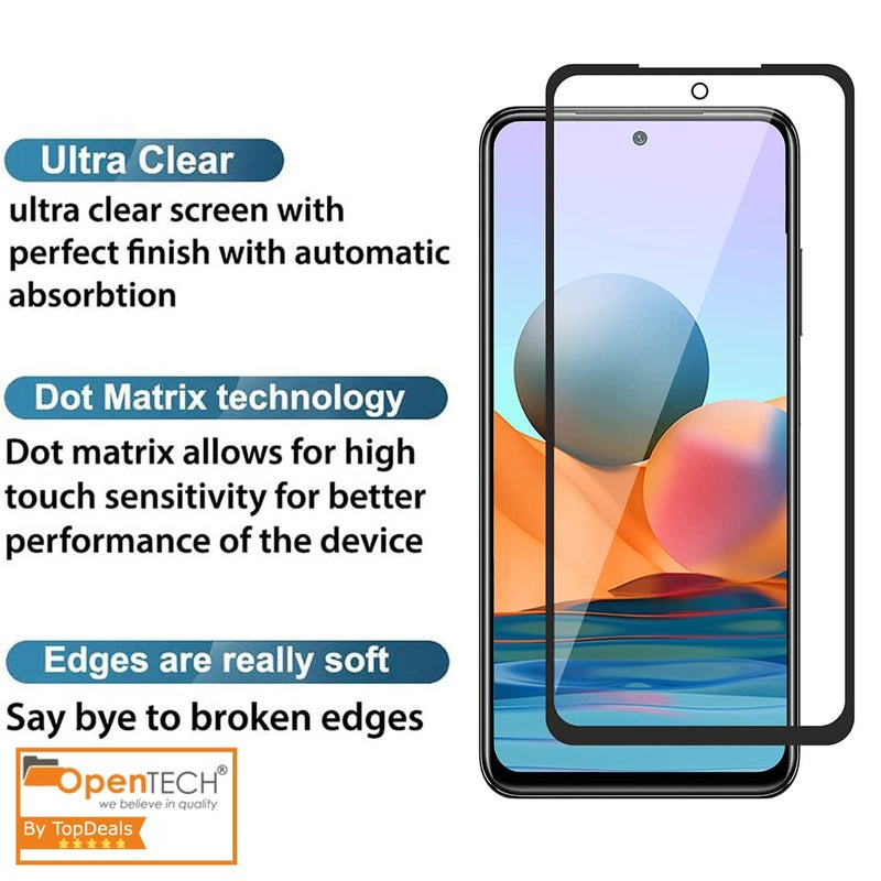 OpenTech ® Military-Grade Tempered Glass Screen Protector Compatible for Xiaomi Redmi Note 10 / Redmi Note 10s / Redmi Note 11 / Redmi Note 11s with Edge to Edge Coverage and Easy Installation kit - Image 3