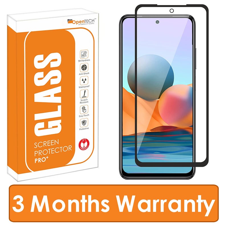 OpenTech ® Military-Grade Tempered Glass Screen Protector Compatible for Xiaomi Redmi Note 10 / Redmi Note 10s / Redmi Note 11 / Redmi Note 11s with Edge to Edge Coverage and Easy Installation kit - Image 2
