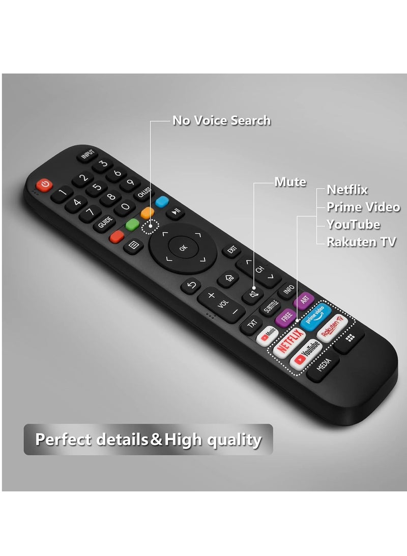 ELTRAZONE Universal Replacement for Hisense VIDAA TV Remote, Upgraded Infrared Remote Control EN2G30H/EN2A30 with Netflix, Prime Video, YouTube, Rakuten TV Buttons - With Battery - Image 3
