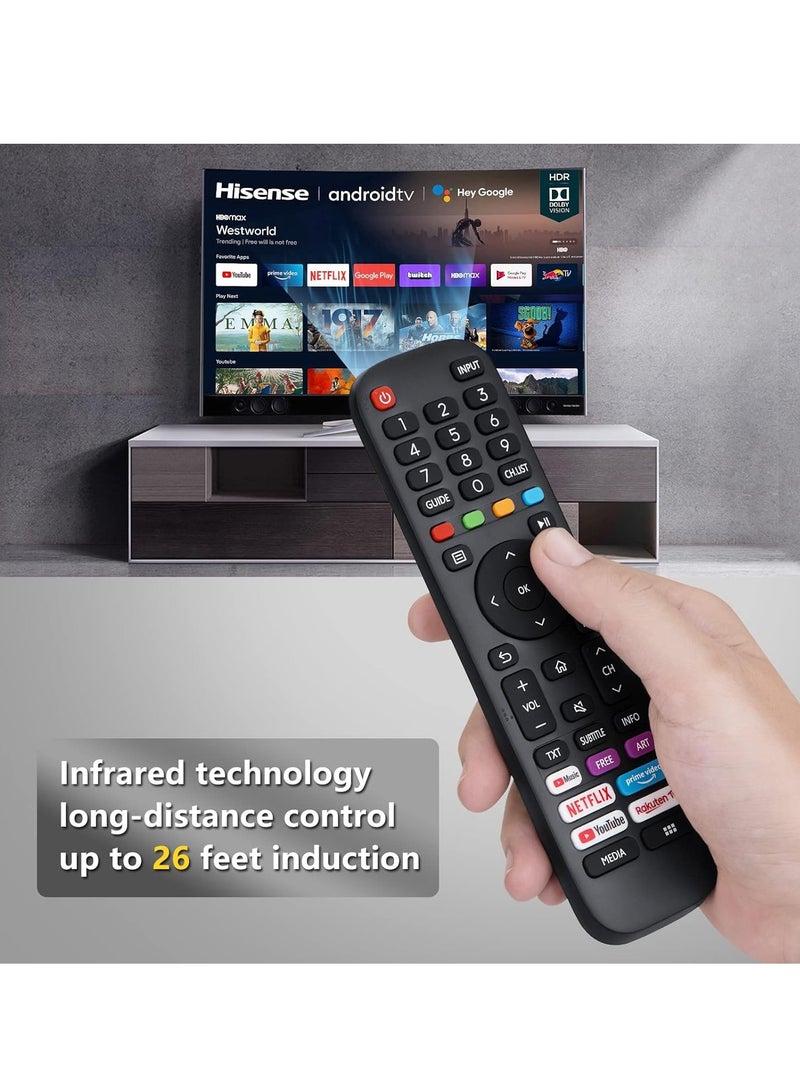 ELTRAZONE Universal Replacement for Hisense VIDAA TV Remote, Upgraded Infrared Remote Control EN2G30H/EN2A30 with Netflix, Prime Video, YouTube, Rakuten TV Buttons - With Battery - Image 5